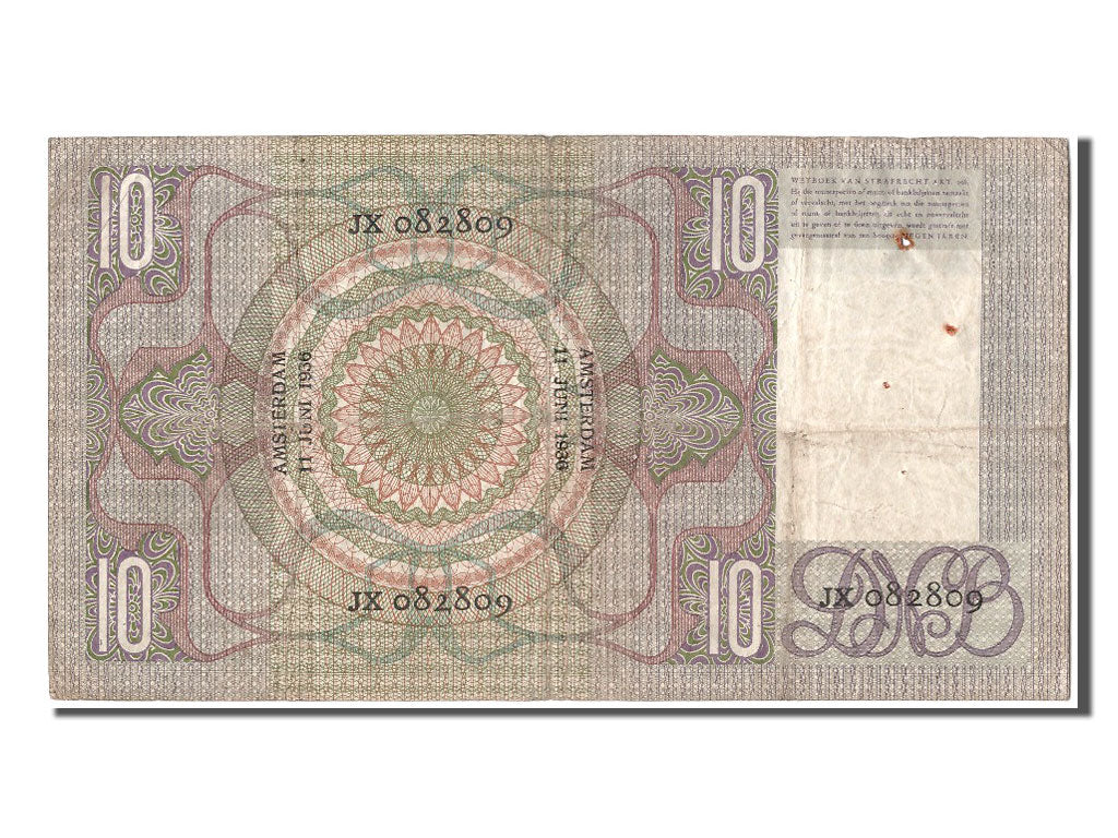 Biljet, Nederland, 10 Gulden, 1936, 1936-06-11, TB+