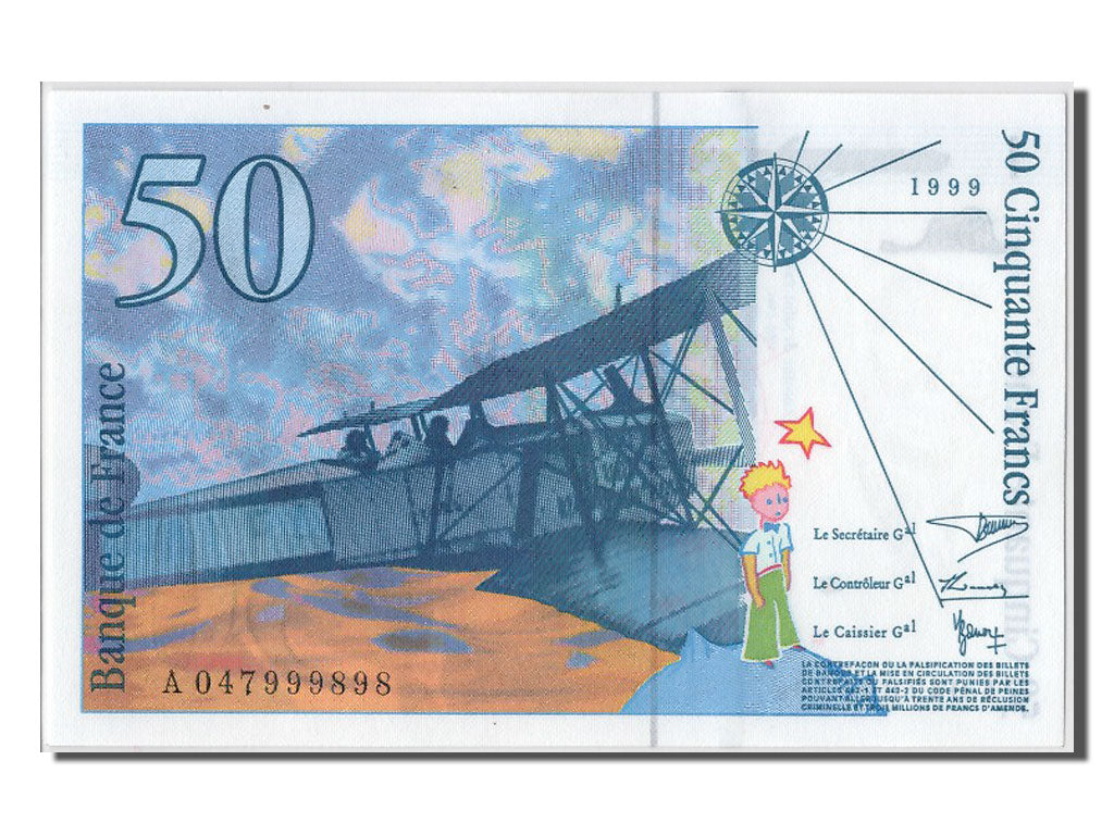 Banknot, Francja, 50 Francs, St Exupéry, 1999, UNC(65-70), Fayette:73.5
