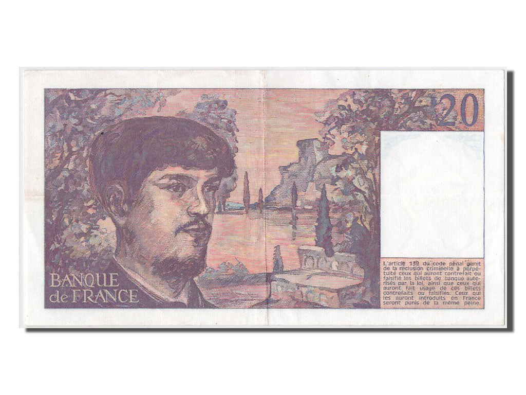 France, 20 Francs, 20 F 1980-1997 ''Debussy'', 1980, KM #151a, AU(50-53), W.002.