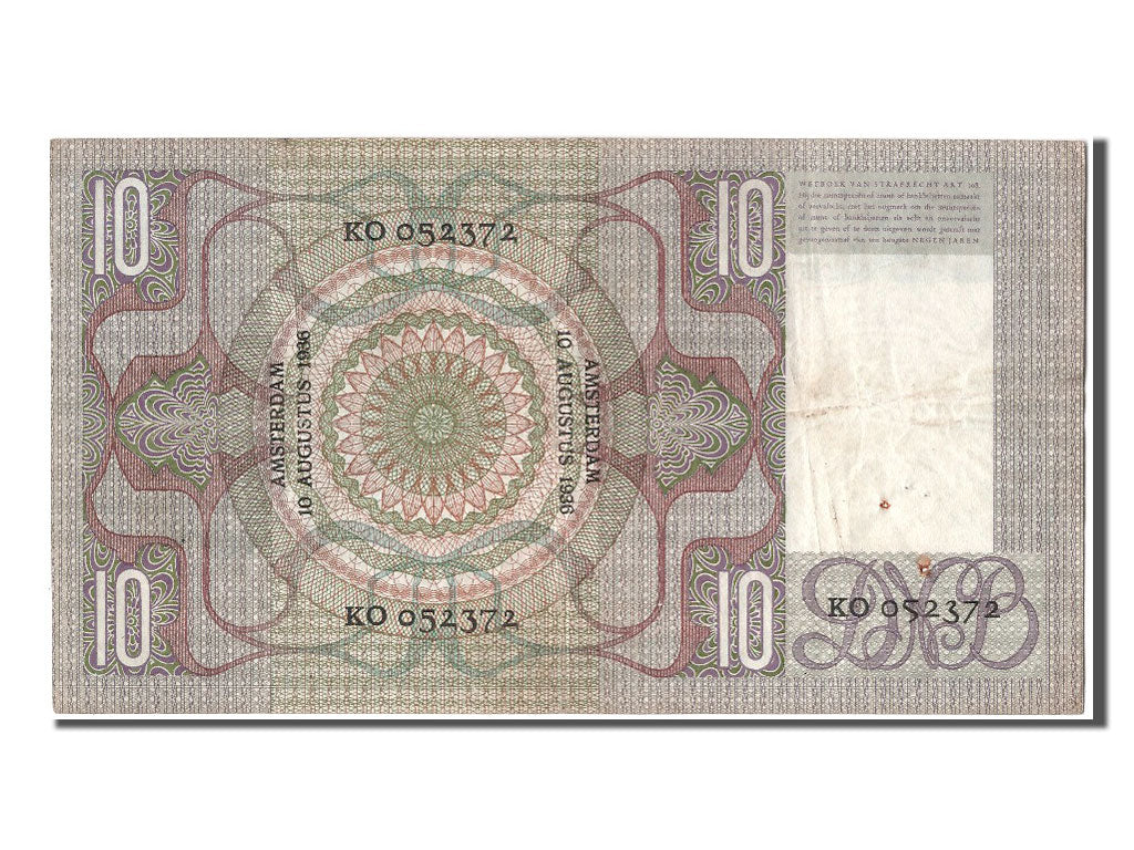 Biljet, Nederland, 10 Gulden, 1936, 1936-08-10, TB+