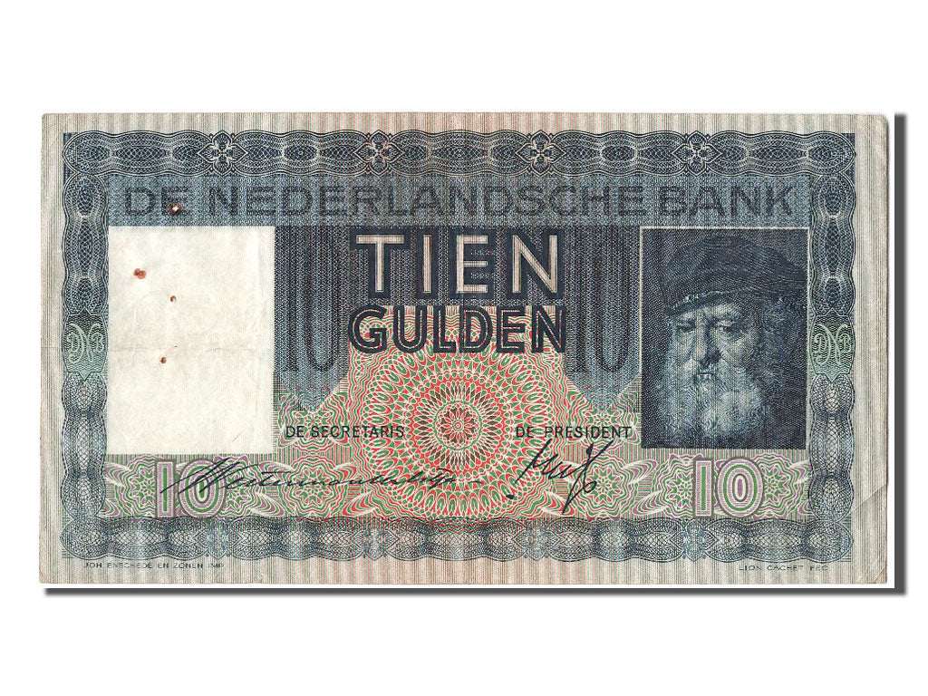Banknote, Netherlands, 10 Gulden, 1936, 1936-08-15, VF(30-35)