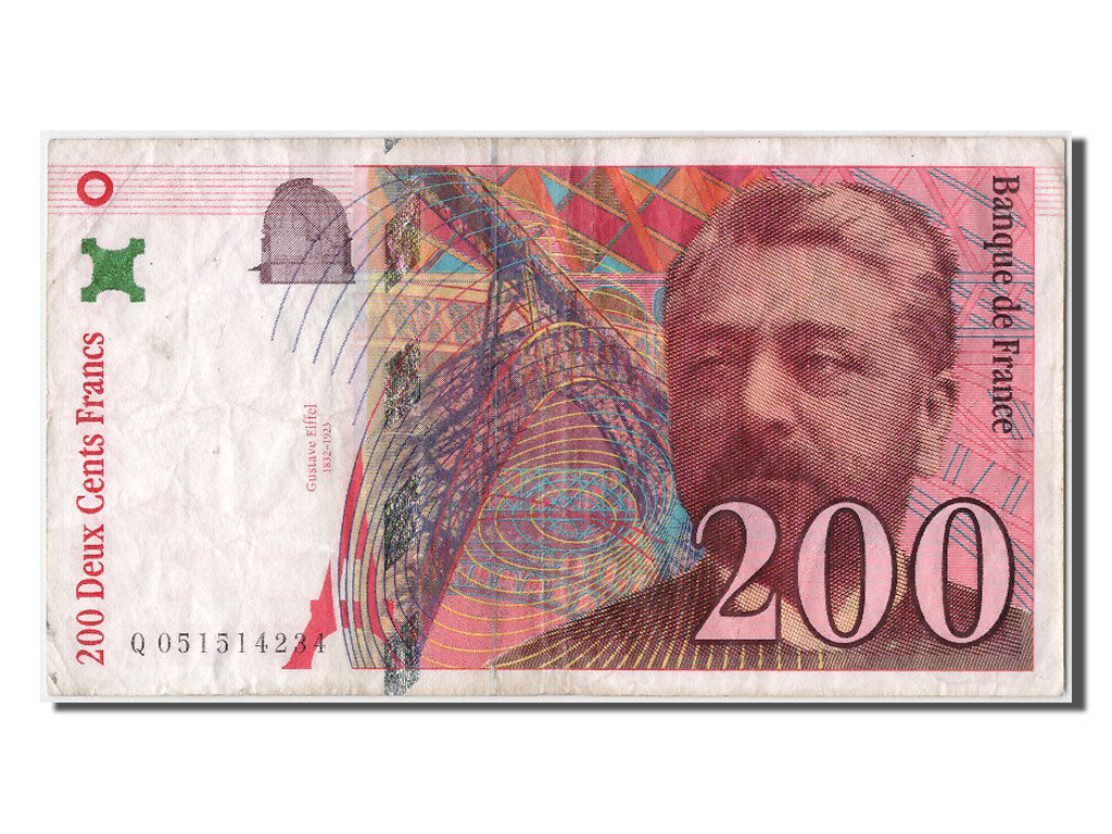 Francia, 200 Francs, 200 F 1995-1999 ''Eiffel'', 1997, KM:159b, MB+, Fayette:...