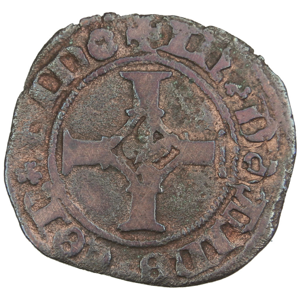 FRANCE, Double Mite, VF(20-25), Copper, Boudeau #2287, 0.99