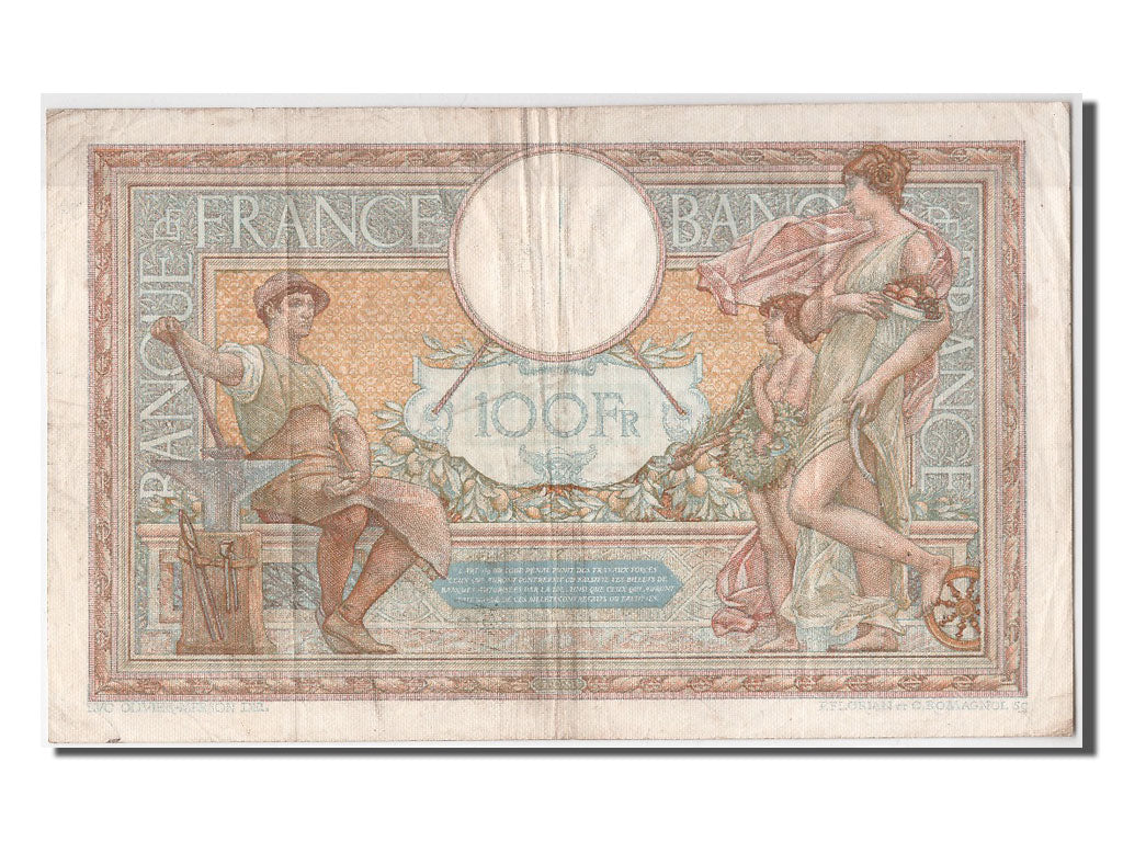France, 100 Francs, 100 F 1908-1939 ''Luc Olivier Merson'', 1938, KM #86b,...