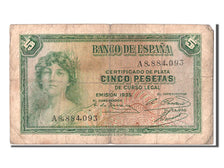 Banconote, Spagna, 5 Pesetas, 1935, MB