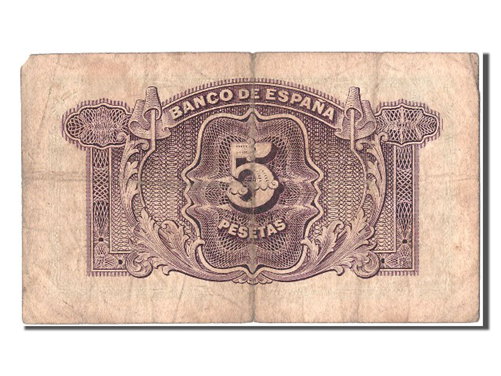 Banconote, Spagna, 5 Pesetas, 1935, MB