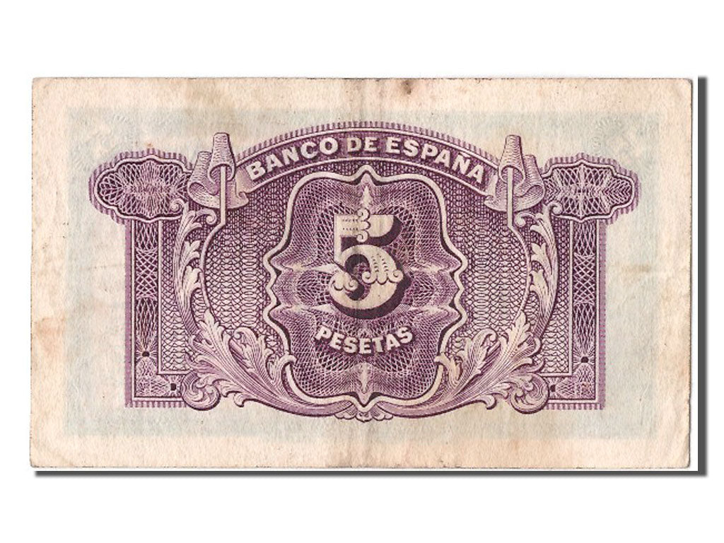 Biljet, Spanje, 5 Pesetas, 1935, TTB