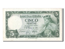 Banknote, Spain, 5 Pesetas, 1954, 1954-07-22, AU(55-58)