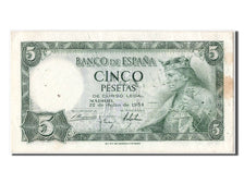 Banknote, Spain, 5 Pesetas, 1954, 1954-07-22, AU(55-58)