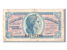 Biljet, Spanje, 50 Centimos, 1937, TTB