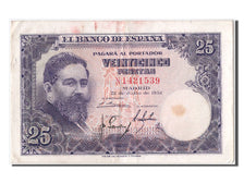 Banknote, Spain, 25 Pesetas, 1954, 1954-07-22, AU(55-58)