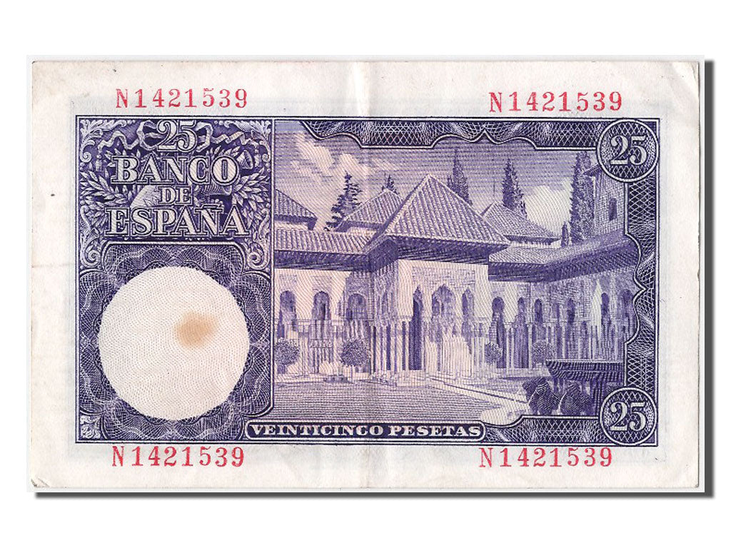 Banknote, Spain, 25 Pesetas, 1954, 1954-07-22, AU(55-58)