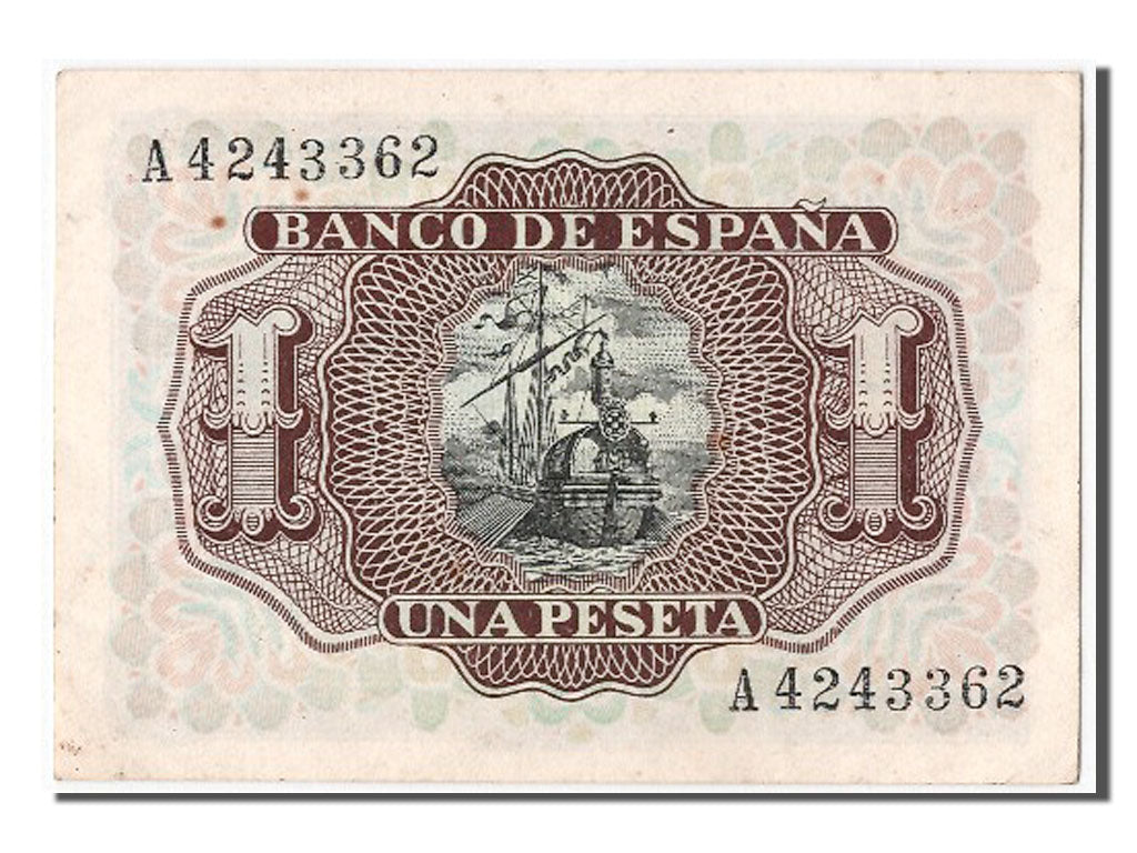 Banknote, Spain, 1 Peseta, 1953, 1953-07-22, AU(55-58)