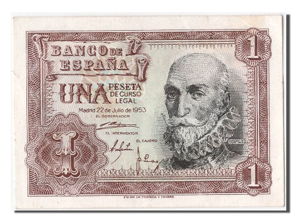 Billete, 1 Peseta, 1953, España, 1953-07-22, EBC+