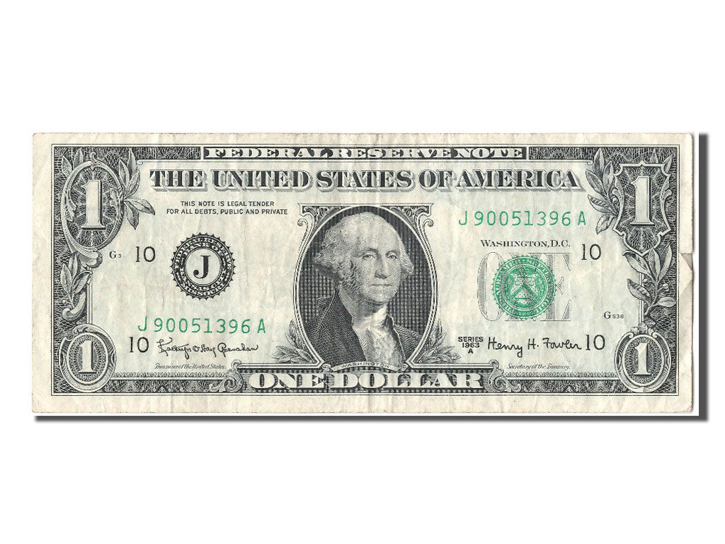 Etats-Unis, 1 Dollar Federal Reserve Note type Washington, 1963A, Kansas City