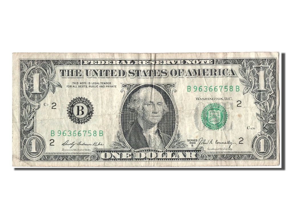 Etats-Unis, 1 Dollar Federal Reserve Note type Washington, 1969B, New York