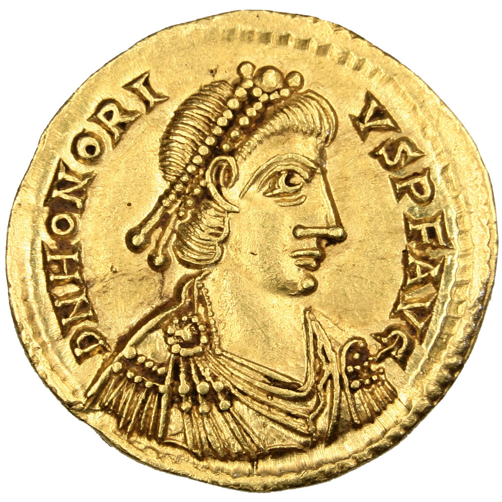 Honorius, Solidus, Ravenna, AU(55-58), Gold, RIC #1287, 4.46