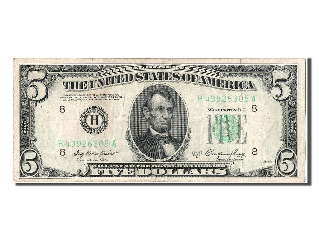United States, 5 Dollars, 1950, EF(40-45), H43926305A