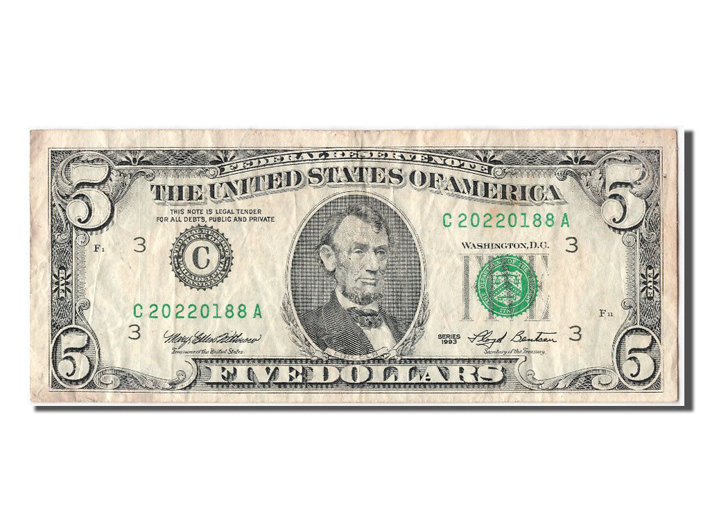 United States, 5 Dollars, 1993, EF(40-45), C20220188A