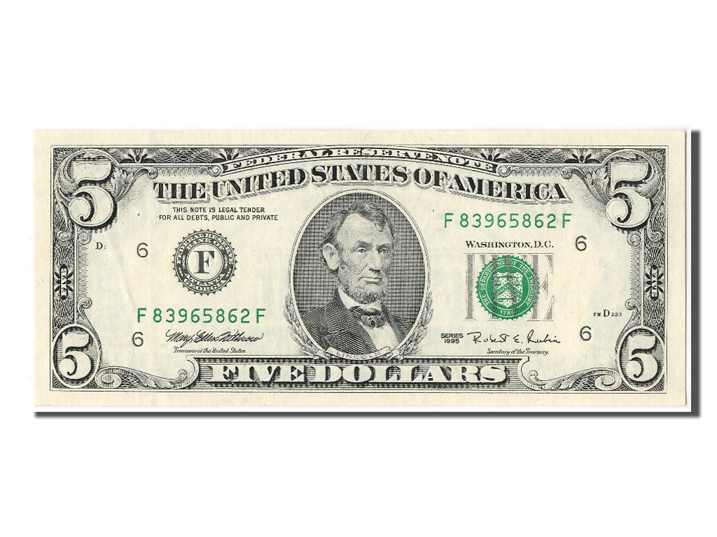 United States, 5 Dollars, 1995, UNC(63), F83965862F