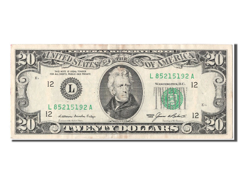 United States, Twenty Dollars, 1985, KM #3747, AU(55-58), L85215192A