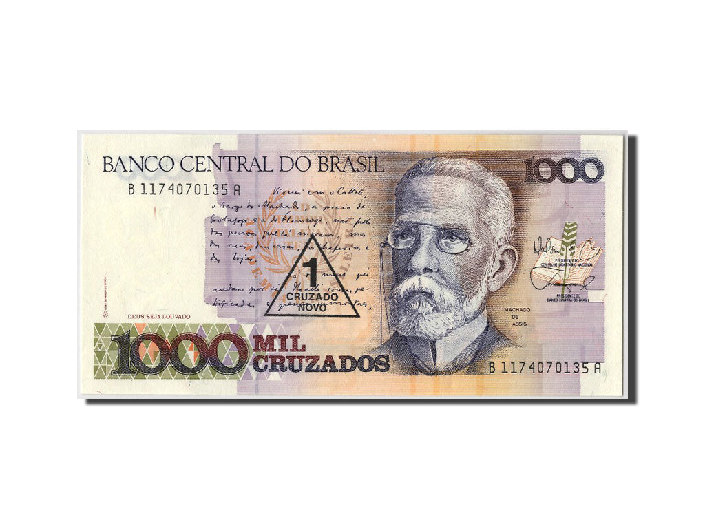 Banknote, Brazil, 1 Cruzado Novo on 1000 Cruzados, UNC(65-70)