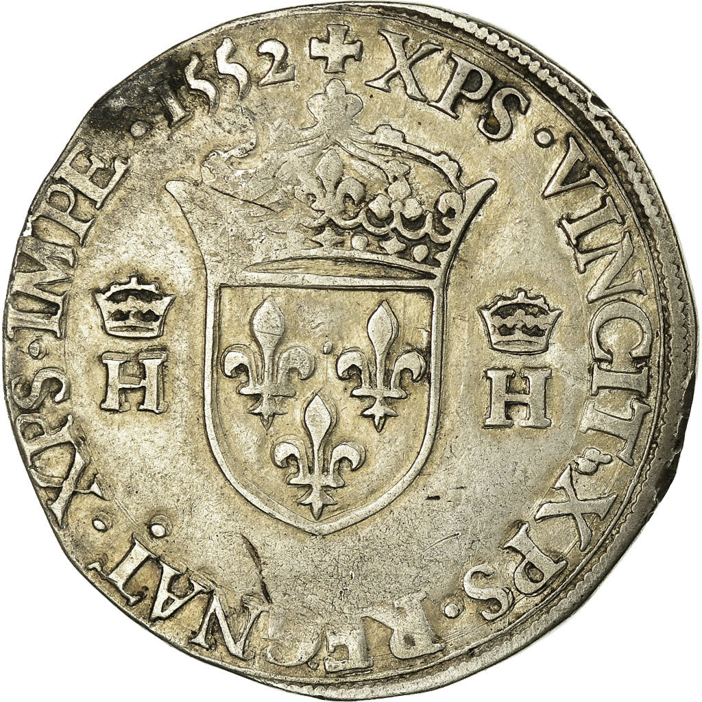 Coin, France, Teston, 1552, Paris, VF(30-35), Silver, Sombart:4558