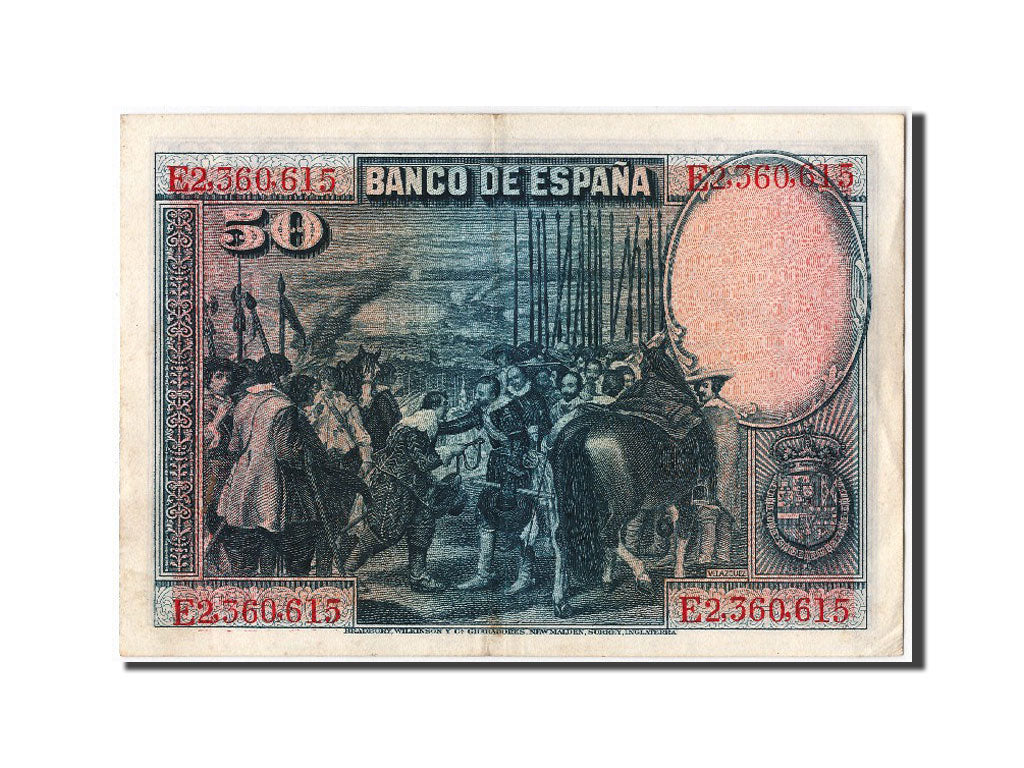 Banknote, Spain, 50 Pesetas, 1928, 1928-08-15, AU(55-58)