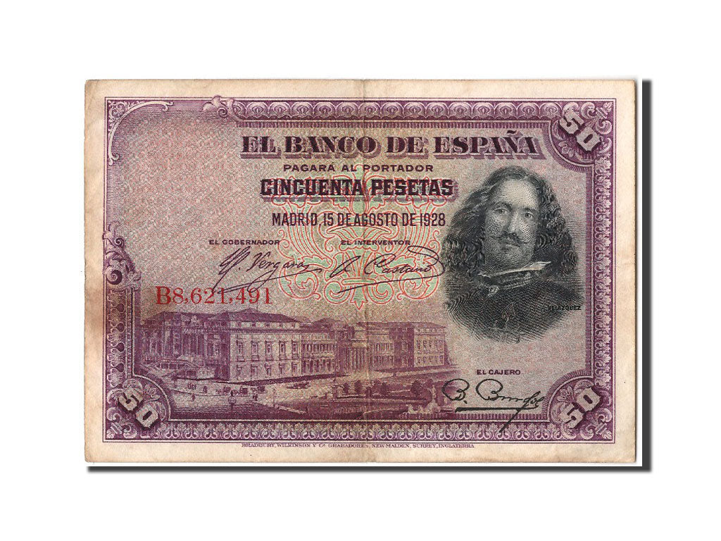 Banknote, Spain, 50 Pesetas, 1928, 1928-08-15, EF(40-45)