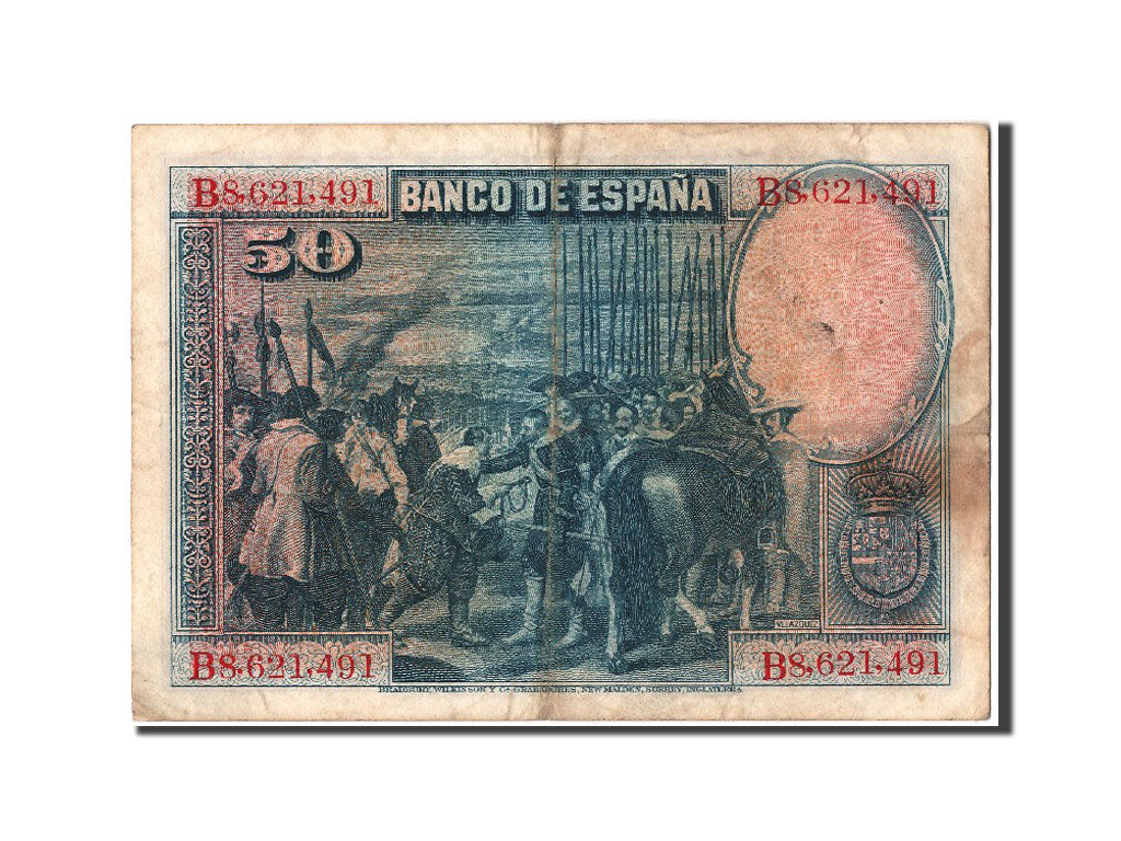 Banknote, Spain, 50 Pesetas, 1928, 1928-08-15, EF(40-45)