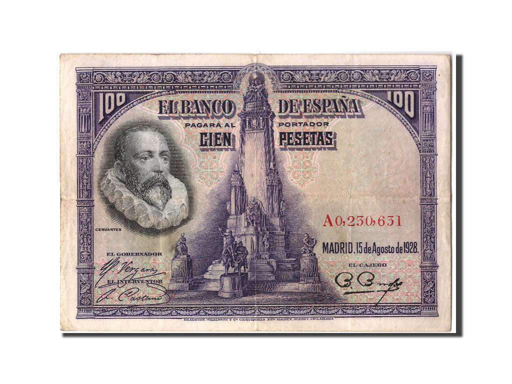 Billete, 100 Pesetas, 1928, España, 1928-08-15, MBC