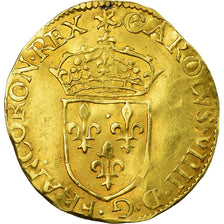 Moneta, Francia, Ecu d'or, 1567, Rouen, BB+, Oro, Sombart:4904
