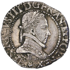 FRANCE, Demi Franc, 1587, Tours, AU(50-53), Silver, Sombart #4716, 7.07