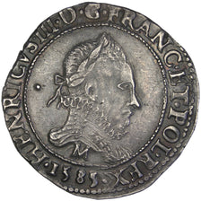 Francia, Franc au Col Plat, 1585, Toulouse, BB+, Argento, Sombart:4720