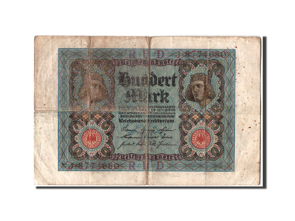 Germany, 100 Mark, 1920, KM #69a, 1920-11-01, VF(20-25), J8774680