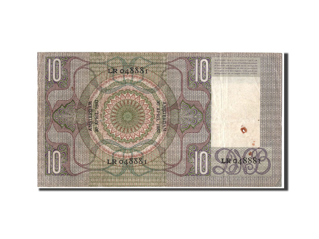 Banknote, Netherlands, 10 Gulden, 1937, 1937-04-30, VF(30-35)