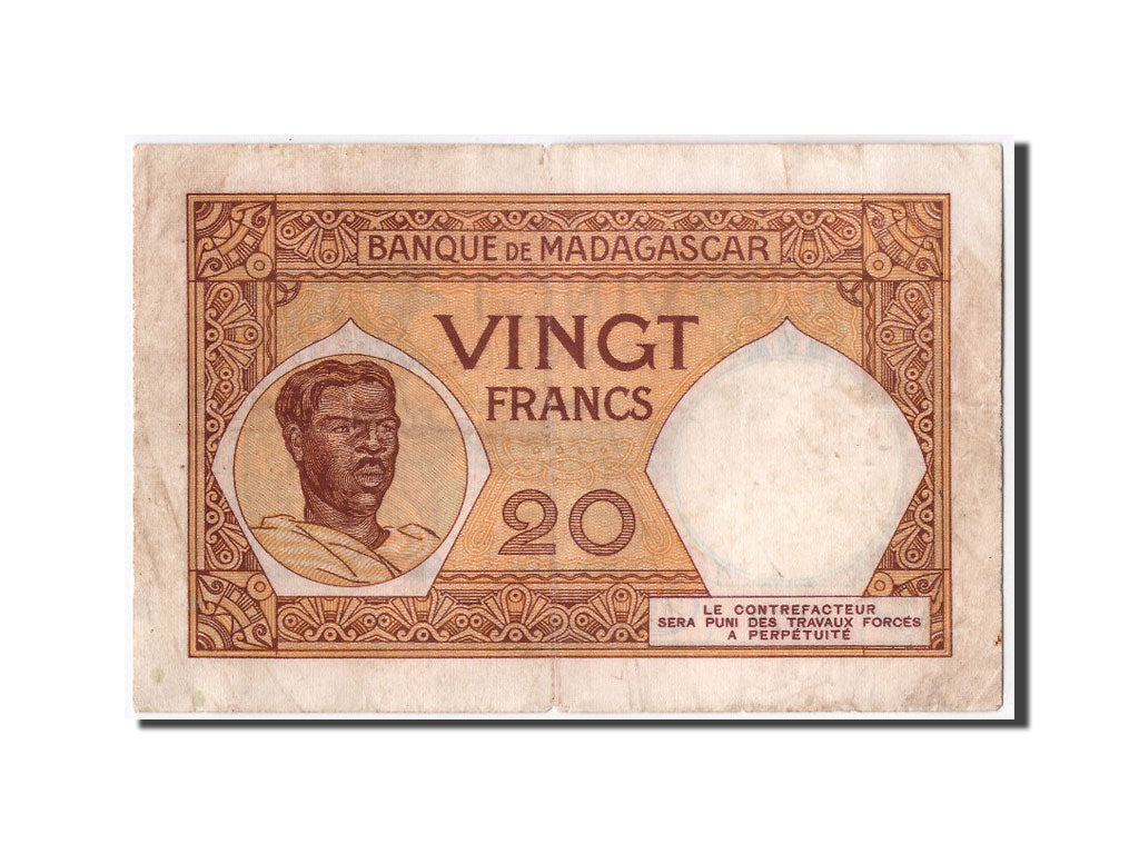 Madagascar, 20 Francs, KM #37, VF(20-25), M.511 0979