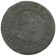 FRANCE, Double Tournois, 1604, Paris, EF(40-45), Copper, CGKL #222, 3.33