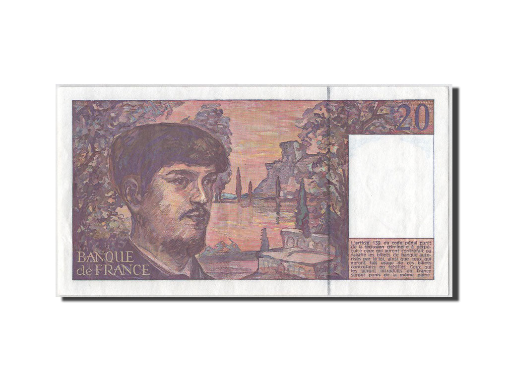 France, 20 Francs, 20 F 1980-1997 ''Debussy'', 1993, KM #151f, UNC(63), W.040...