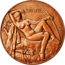 France, Medal, Chasse et Nature, Diane Chasseresse, Biche et Cerf, 1931