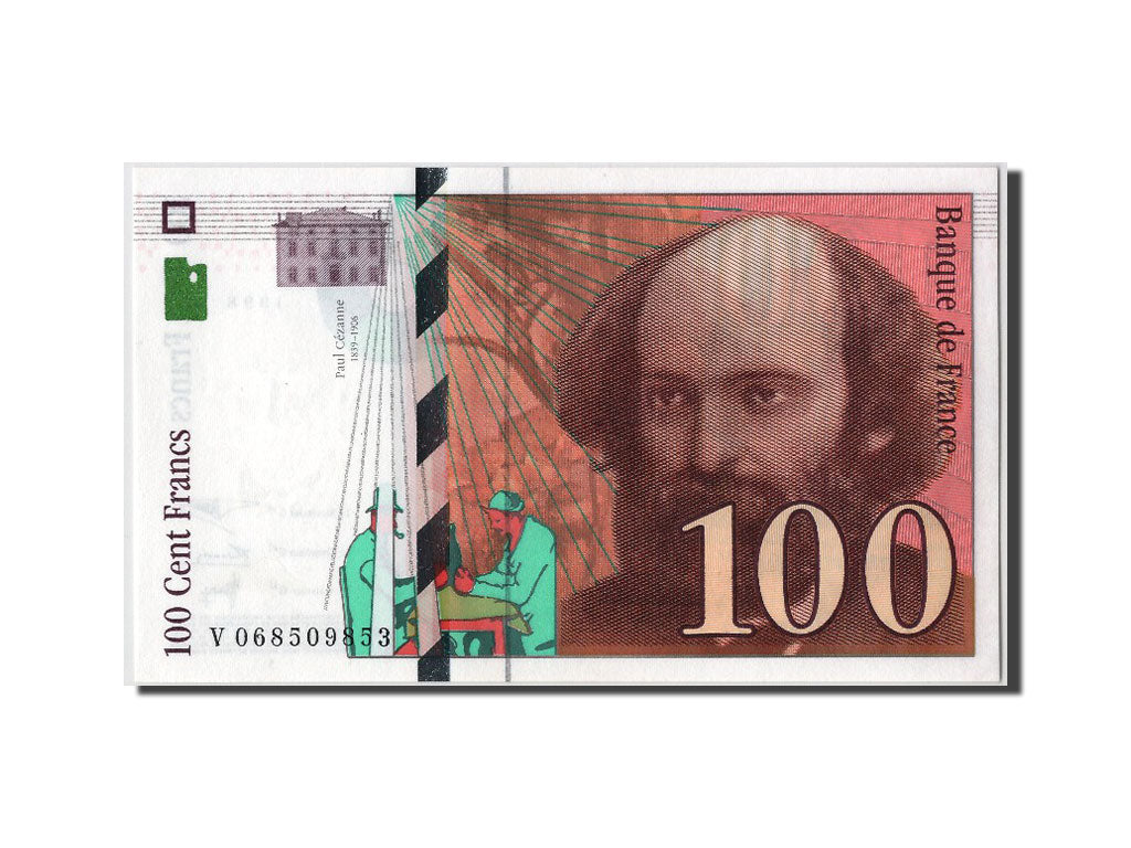 France, 100 Francs, 100 F 1997-1998 ''Cézanne'', 1998, KM #158a, UNC(65-70), V..