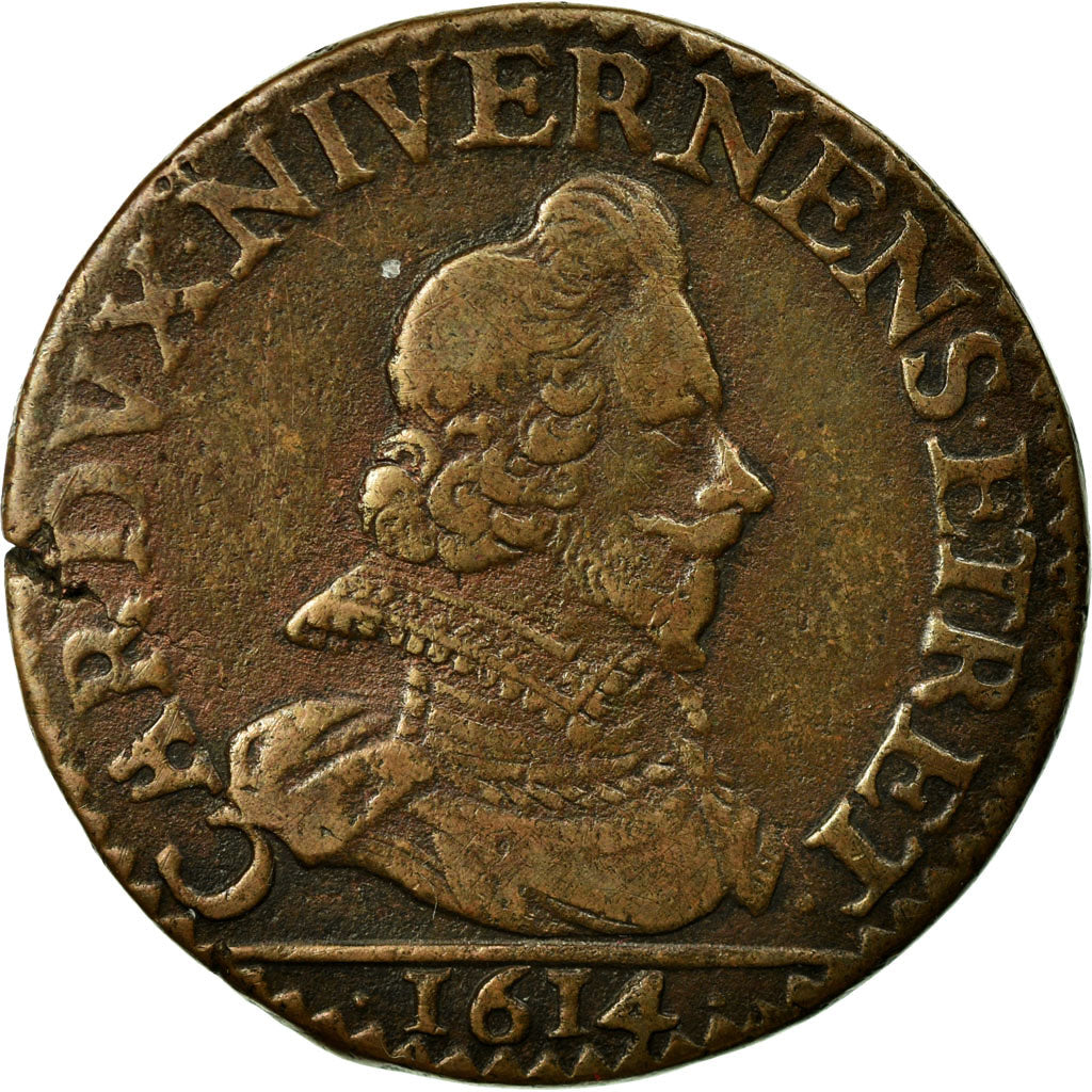 Coin, FRENCH STATES, NEVERS & RETHEL, Charles of Gonzaga, 2 Liard, 1614