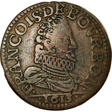 Moneta, TERYTORIA FRANCUSKIE, CHÂTEAU-REGNAULT, Liard, 1613, EF(40-45), Miedź
