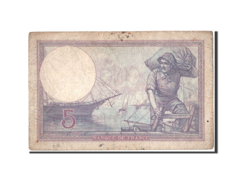 France, 5 Francs, 5 F 1917-1940 ''Violet'', 1917, KM #72a, 1917-12-01,...