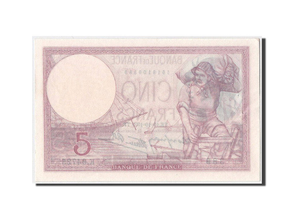 Biljet, Frankrijk, 5 Francs, 5 F 1917-1940 ''Violet'', 1939, 1939-10-19, SPL