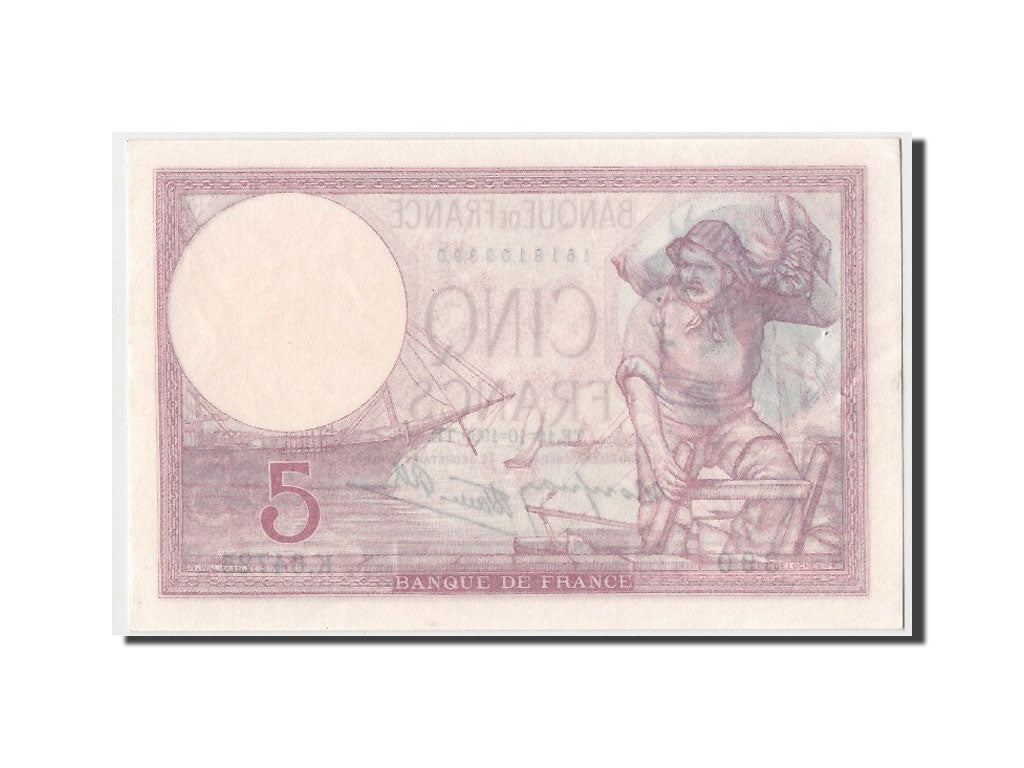 Biljet, Frankrijk, 5 Francs, 5 F 1917-1940 ''Violet'', 1939, 1939-10-19, SPL