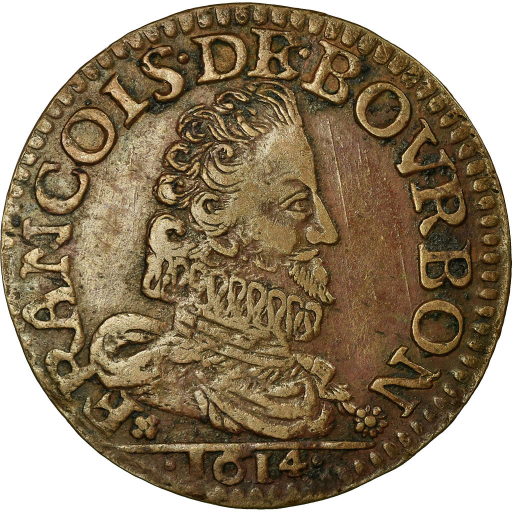 Münze, FRENCH STATES, CHATEAU-RENAUD, Liard, 1614, SS+, Kupfer, KM:26.1