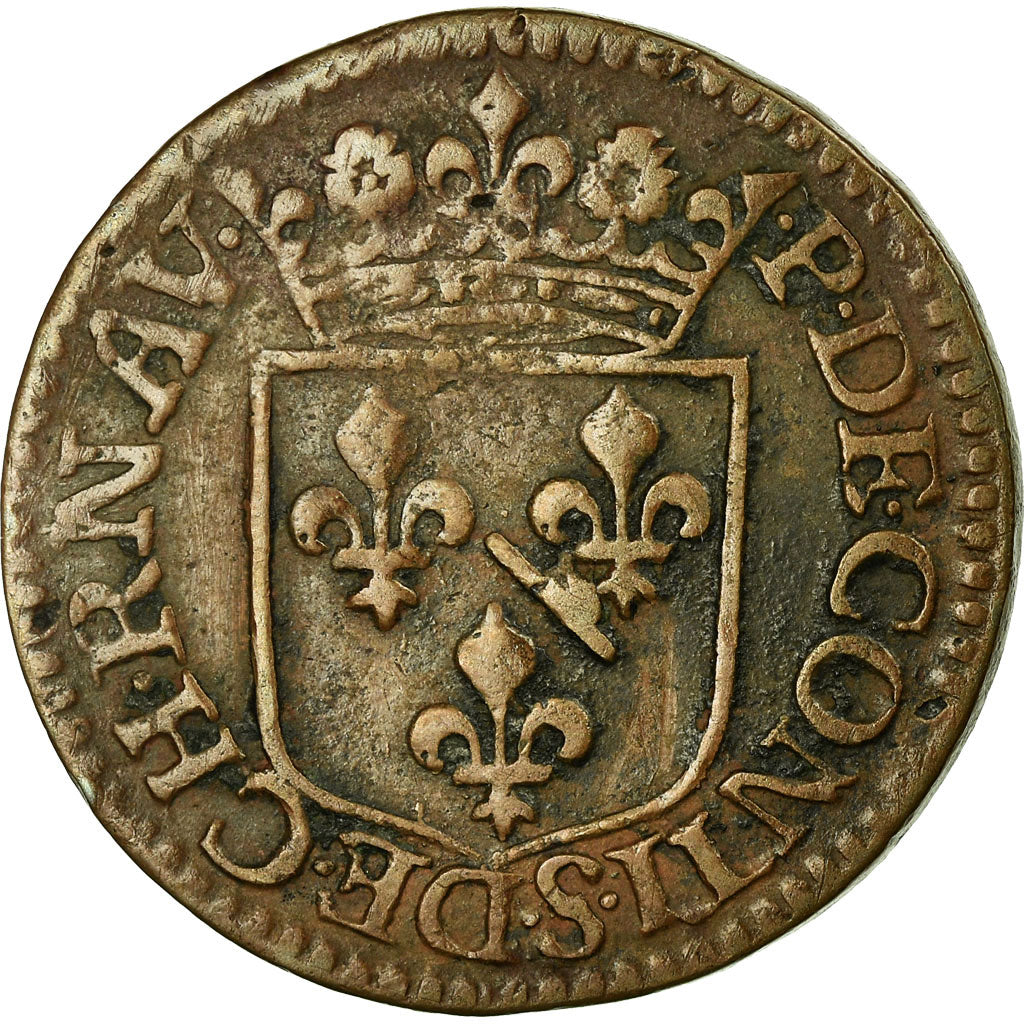 Münze, FRENCH STATES, CHATEAU-RENAUD, Liard, 1614, SS+, Kupfer, KM:26.1
