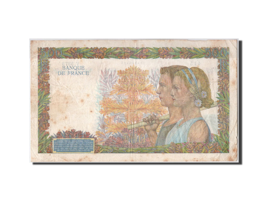 France, 500 Francs, 500 F 1940-1944 ''La Paix'', 1942, KM #95b, 1942-04-09,...