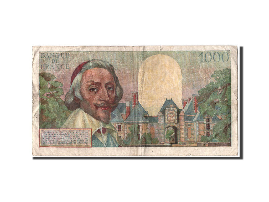 Biljet, Frankrijk, 1000 Francs, 1 000 F 1953-1957 ''Richelieu'', 1953
